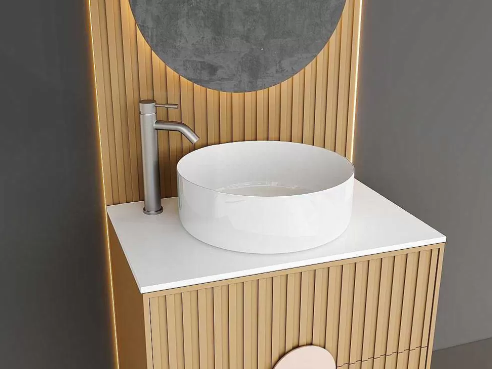 Shower & Design Torneira Misturadora Mecanica Arredondada Em Inox Cor Niquel Escovado A29,6 Cm - Salavan* Torneira