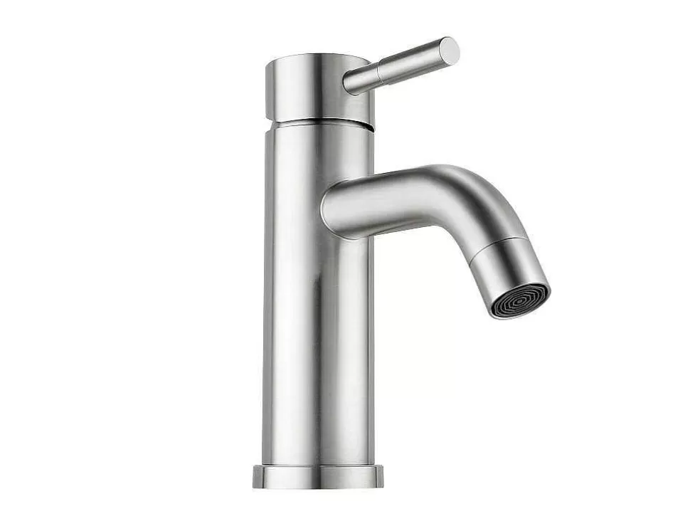 Shower & Design Torneira Misturadora Mecanica Arredondada Em Inox Cor Niquel Escovado A17 Cm - Salavan* Torneira