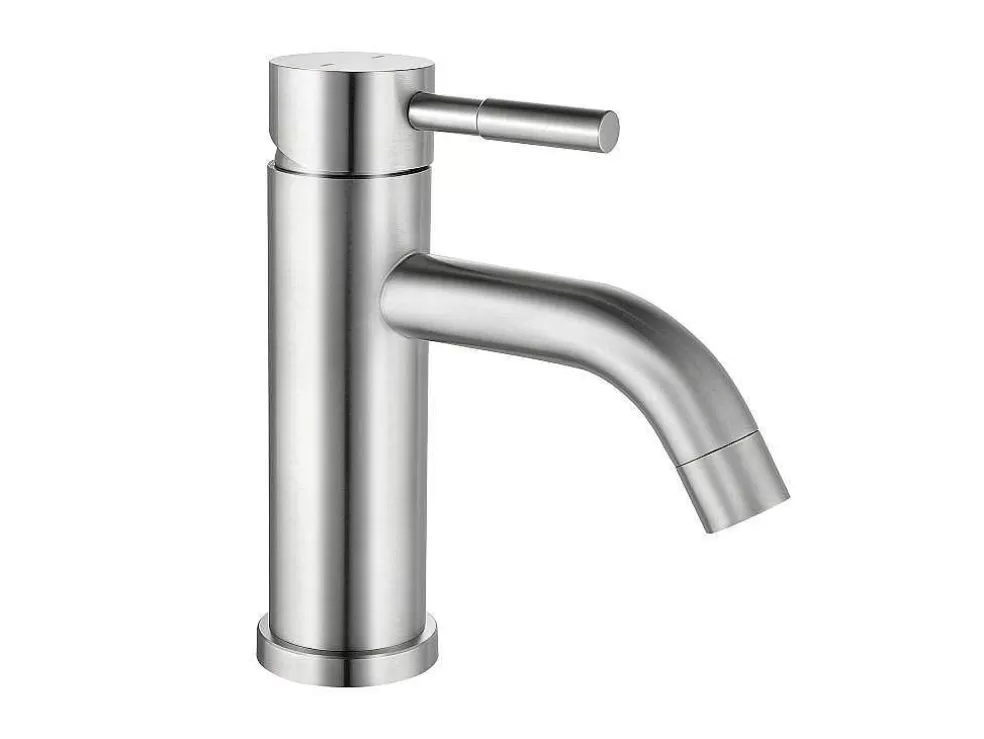 Shower & Design Torneira Misturadora Mecanica Arredondada Em Inox Cor Niquel Escovado A17 Cm - Salavan* Torneira