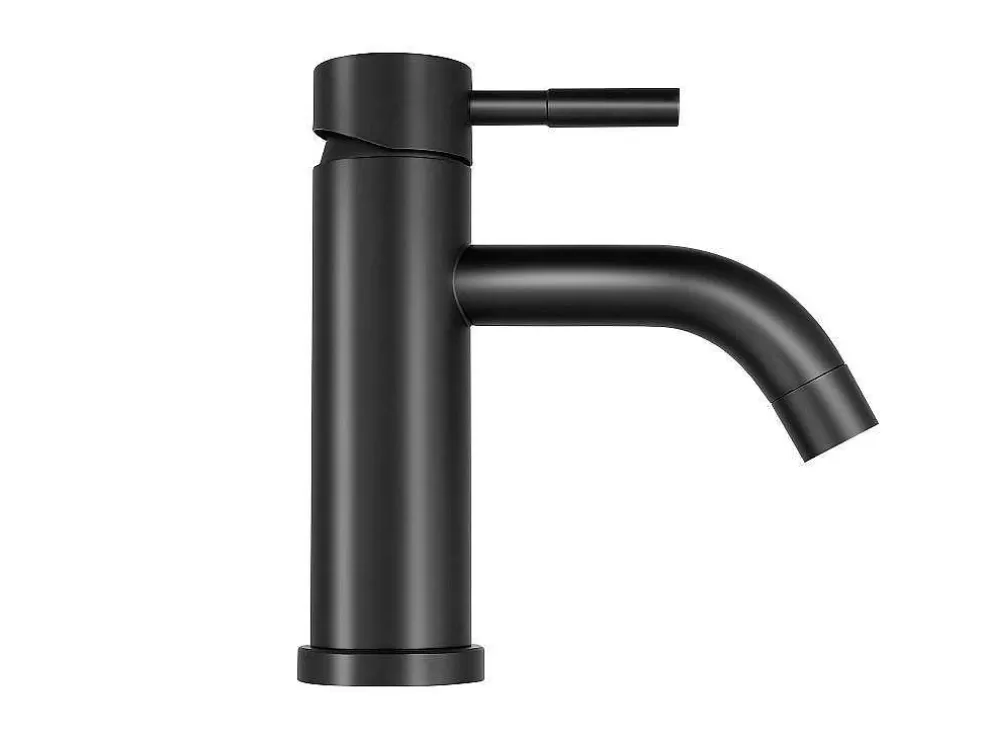Shower & Design Torneira Misturadora Mecanica Arredondada Em Inox Escovado Preto Mate A17 Cm - Salavan* Torneira
