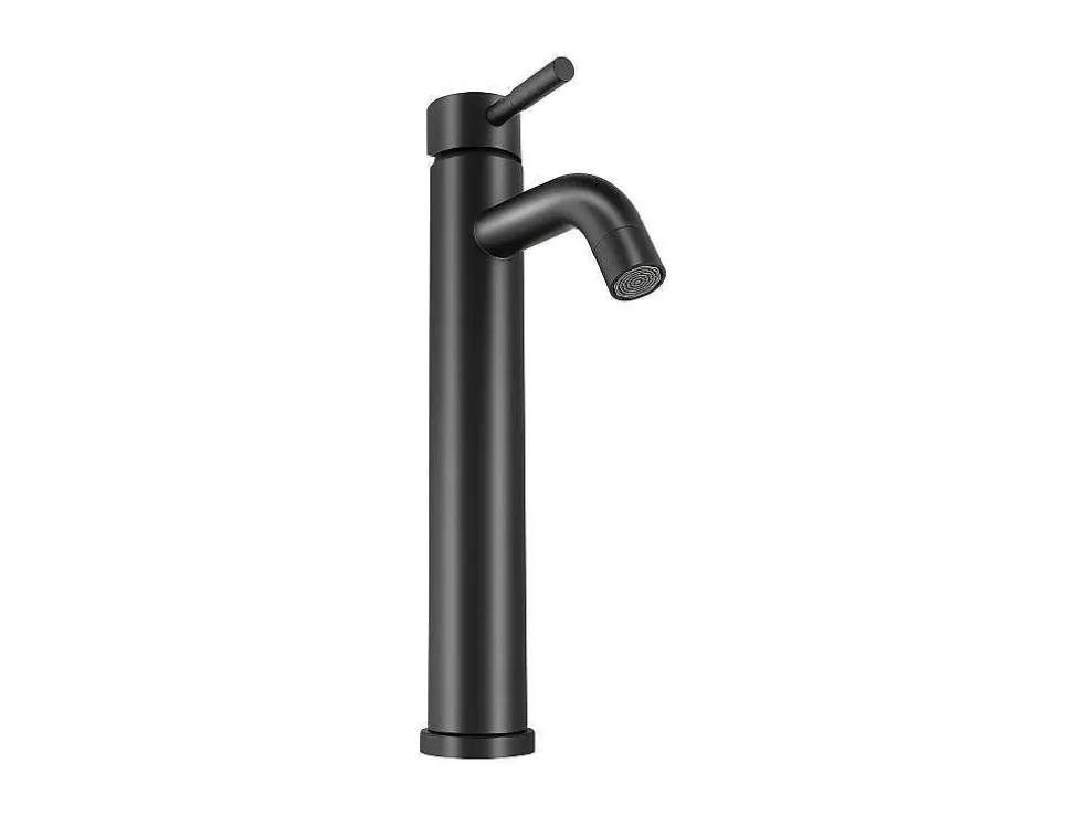 Shower & Design Torneira Misturadora Mecanica Arredondada Em Inox Escovado Preto Mate A29,6 Cm - Salavan* Torneira