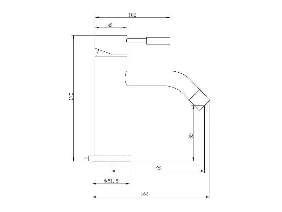 Shower & Design Torneira Misturadora Mecanica Arredondada Em Inox Escovado Preto Mate A17 Cm - Salavan* Torneira
