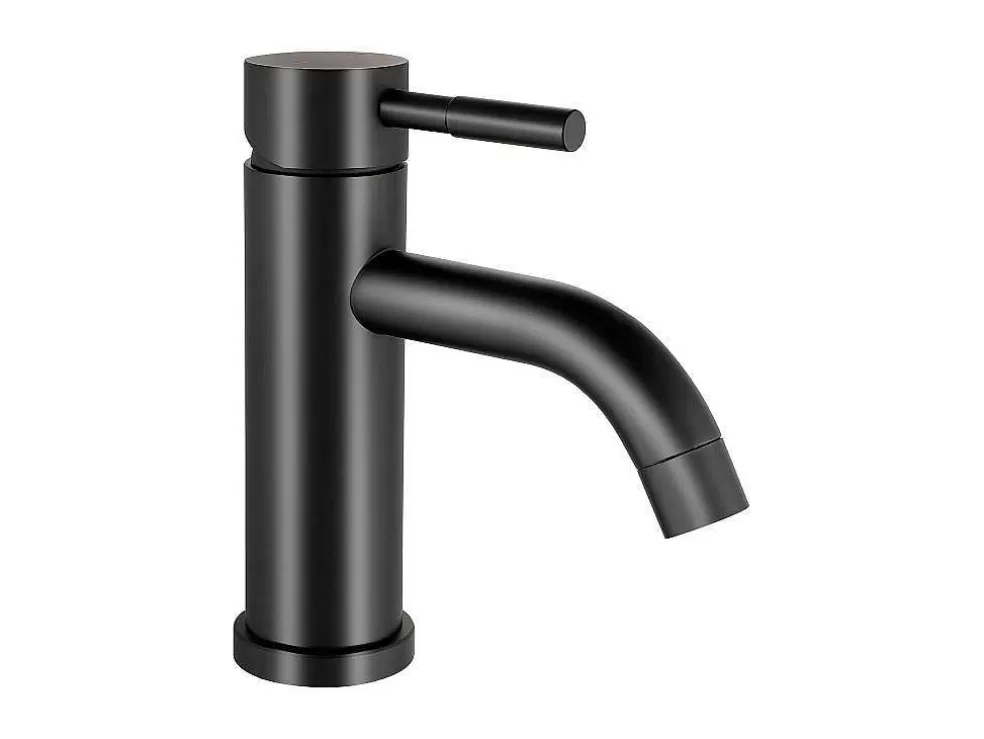 Shower & Design Torneira Misturadora Mecanica Arredondada Em Inox Escovado Preto Mate A17 Cm - Salavan* Torneira