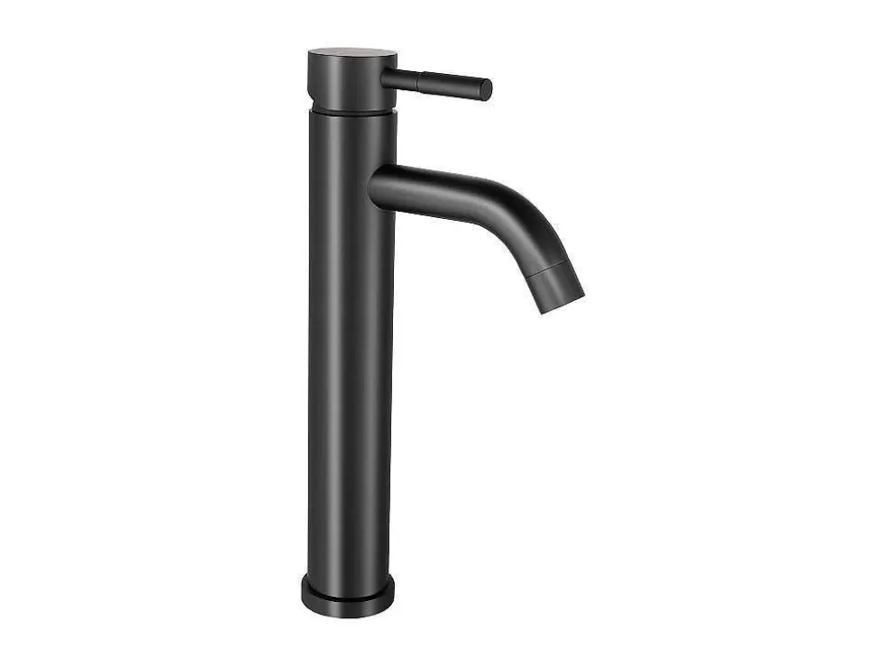 Shower & Design Torneira Misturadora Mecanica Arredondada Em Inox Escovado Preto Mate A29,6 Cm - Salavan* Torneira