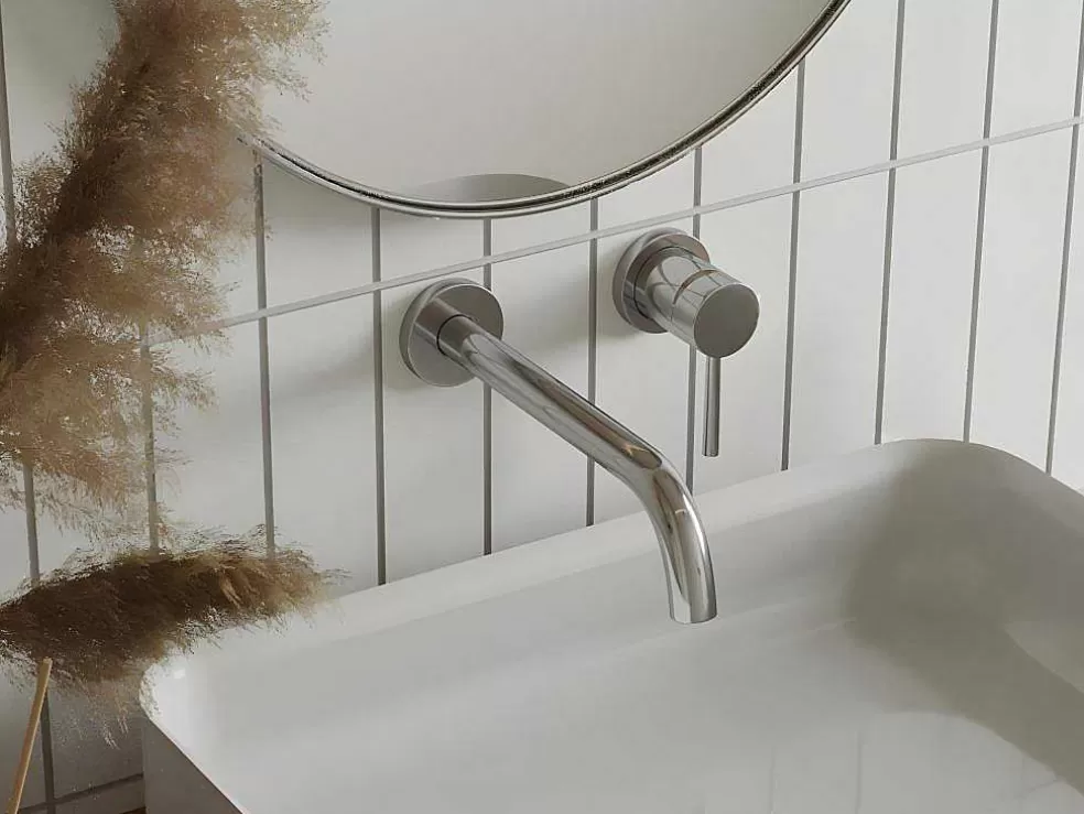 Shower & Design Torneira Misturadora Mecanica De Encastrar Com Ponta Arredondada Cor Niquel Escovada - Lozoya* Torneira