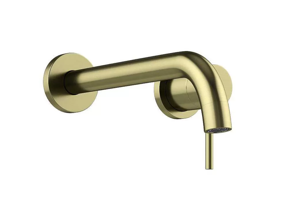 Shower & Design Torneira Misturadora Mecanica De Encastrar Com Ponta Arredondada Dourada Acabamento Alisado - Lozoya* Torneira