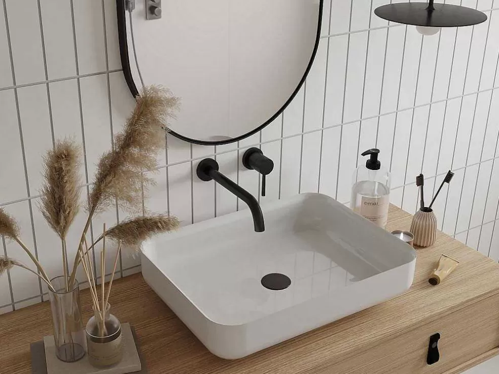 Shower & Design Torneira Misturadora Mecanica De Encastrar Com Ponta Arredondada Preto Mate - Lozoya* Torneira