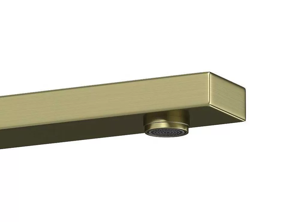 Shower & Design Torneira Misturadora Mecanica De Encastrar Quadrada Dourado Acabamento Alisado - Vistula* Torneira