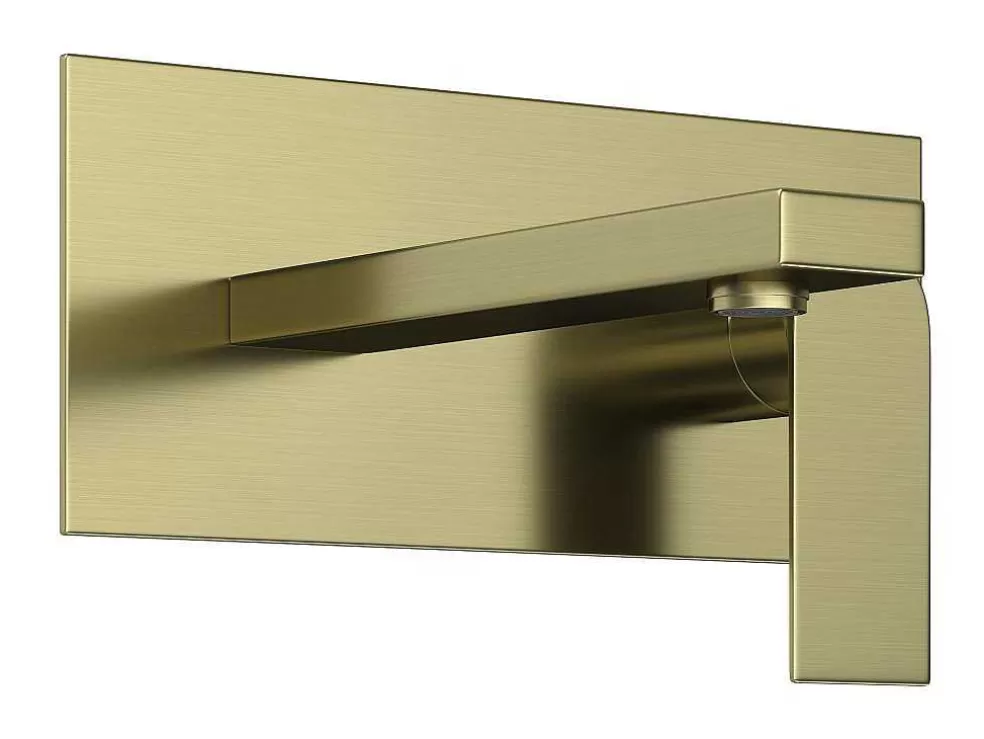 Shower & Design Torneira Misturadora Mecanica De Encastrar Quadrada Dourado Acabamento Alisado - Vistula* Torneira