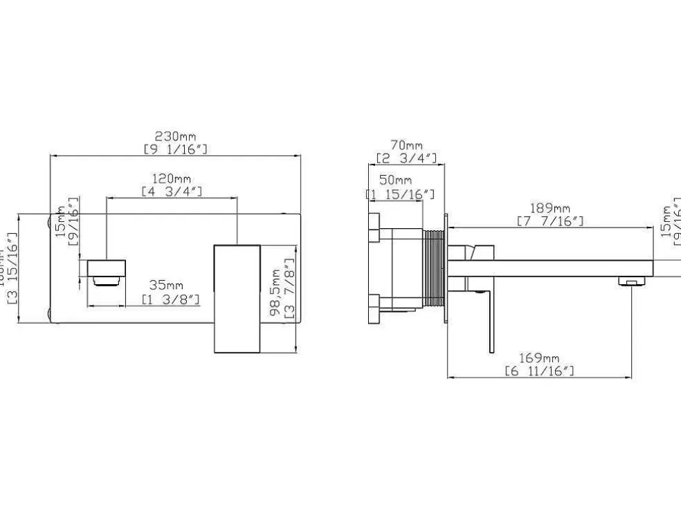 Shower & Design Torneira Misturadora Mecanica De Encastrar Quadrada Dourado Acabamento Alisado - Vistula* Torneira