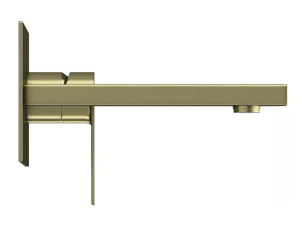 Shower & Design Torneira Misturadora Mecanica De Encastrar Quadrada Dourado Acabamento Alisado - Vistula* Torneira