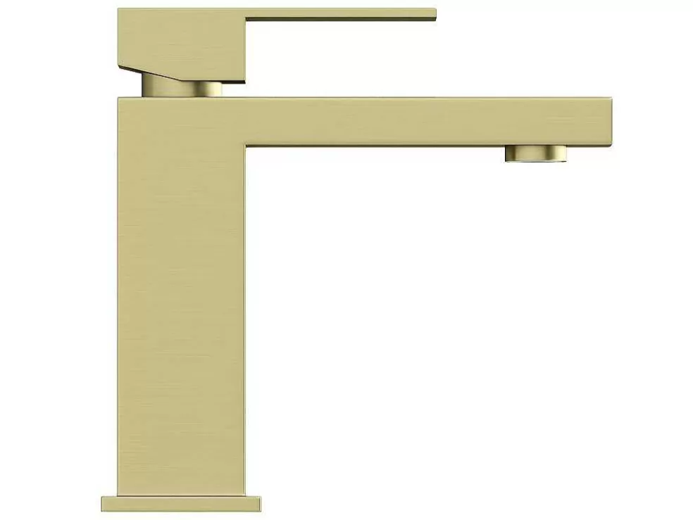 Shower & Design Torneira Misturadora Mecanica Quadrada A15,7 Cm Dourado Acabamento Acetinado - Vipava* Torneira