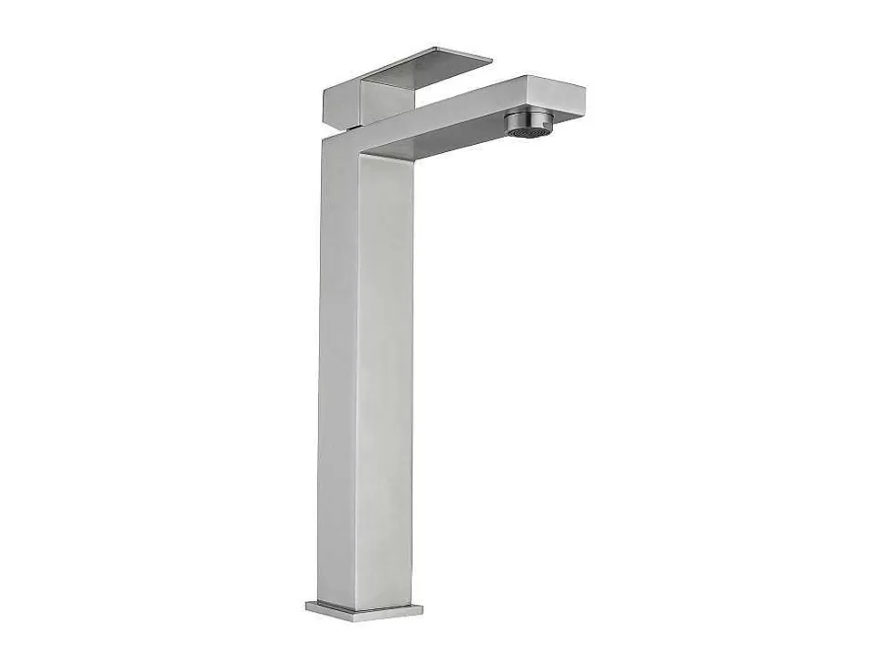 Shower & Design Torneira Misturadora Mecanica Quadrada Em Inox Cor Niquel Escovado A31 Cm - Canilas* Torneira