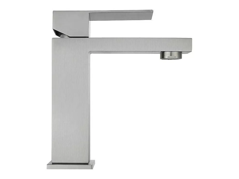 Shower & Design Torneira Misturadora Mecanica Quadrada Em Inox Cor Niquel Escovado A17,3 Cm - Canilas* Torneira