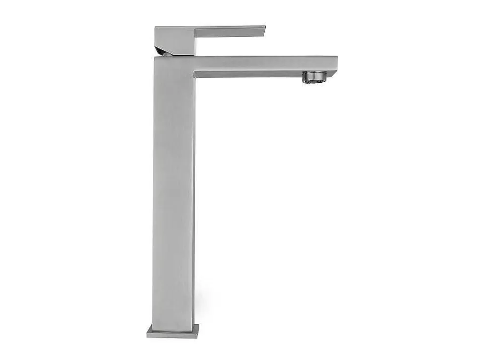 Shower & Design Torneira Misturadora Mecanica Quadrada Em Inox Cor Niquel Escovado A31 Cm - Canilas* Torneira