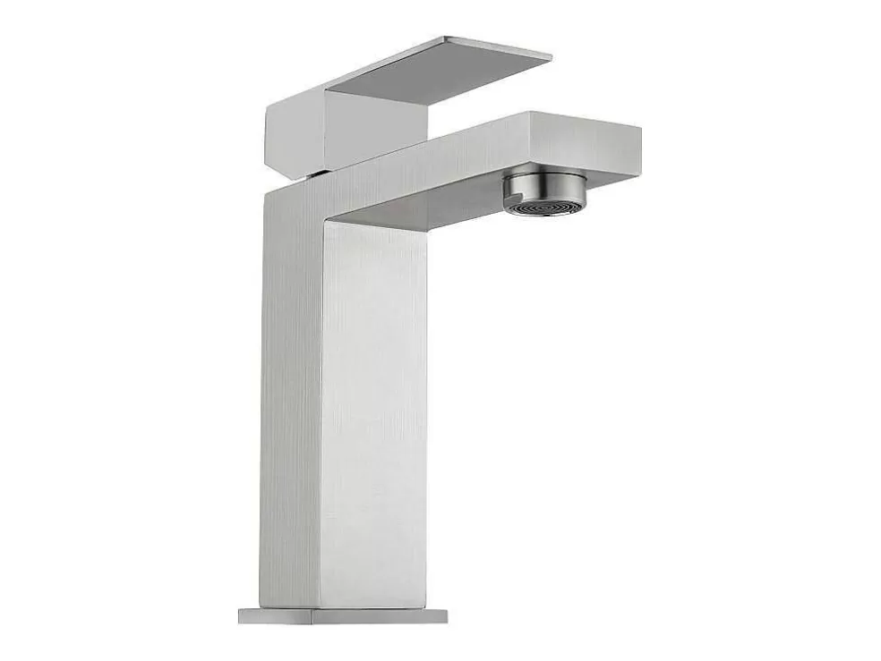 Shower & Design Torneira Misturadora Mecanica Quadrada Em Inox Cor Niquel Escovado A17,3 Cm - Canilas* Torneira