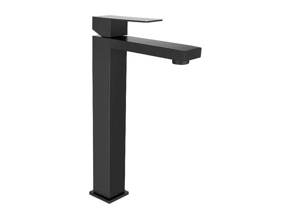 Shower & Design Torneira Misturadora Mecanica Quadrada Em Inox Escovado Preto Mate A31 Cm - Canilas* Torneira