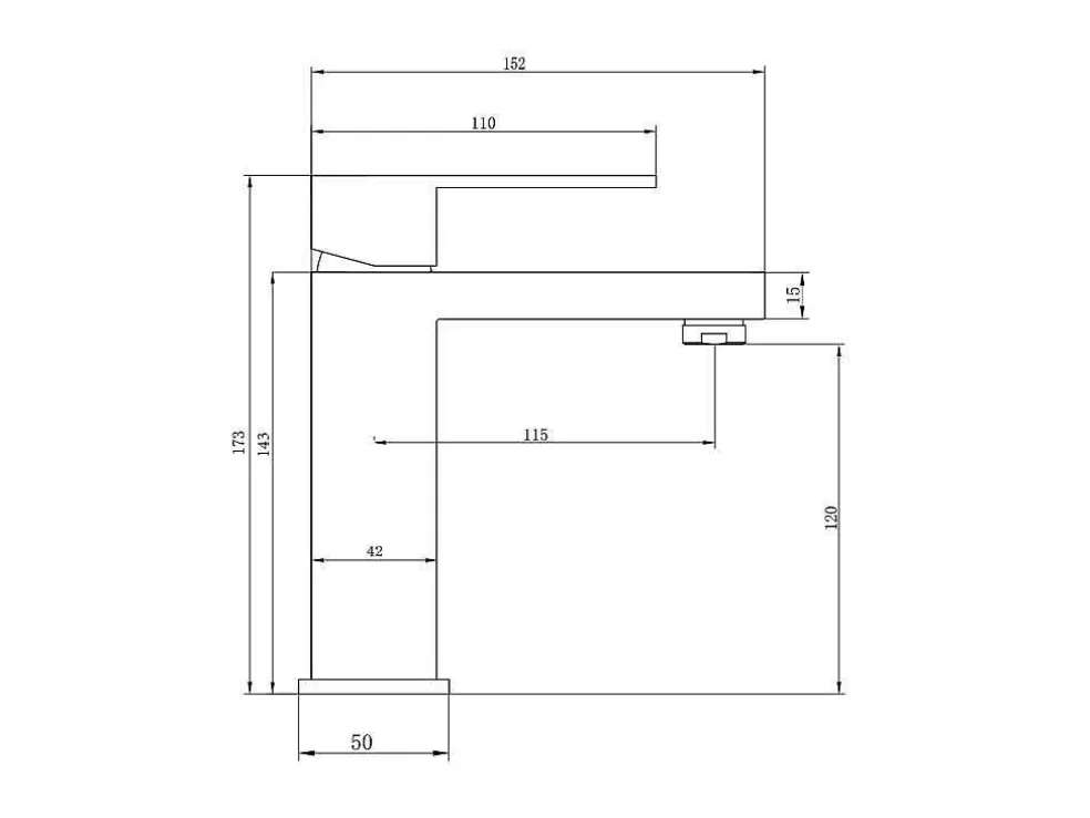 Shower & Design Torneira Misturadora Mecanica Quadrada Em Inox Escovado Preto Mate A17,3 Cm - Canilas* Torneira
