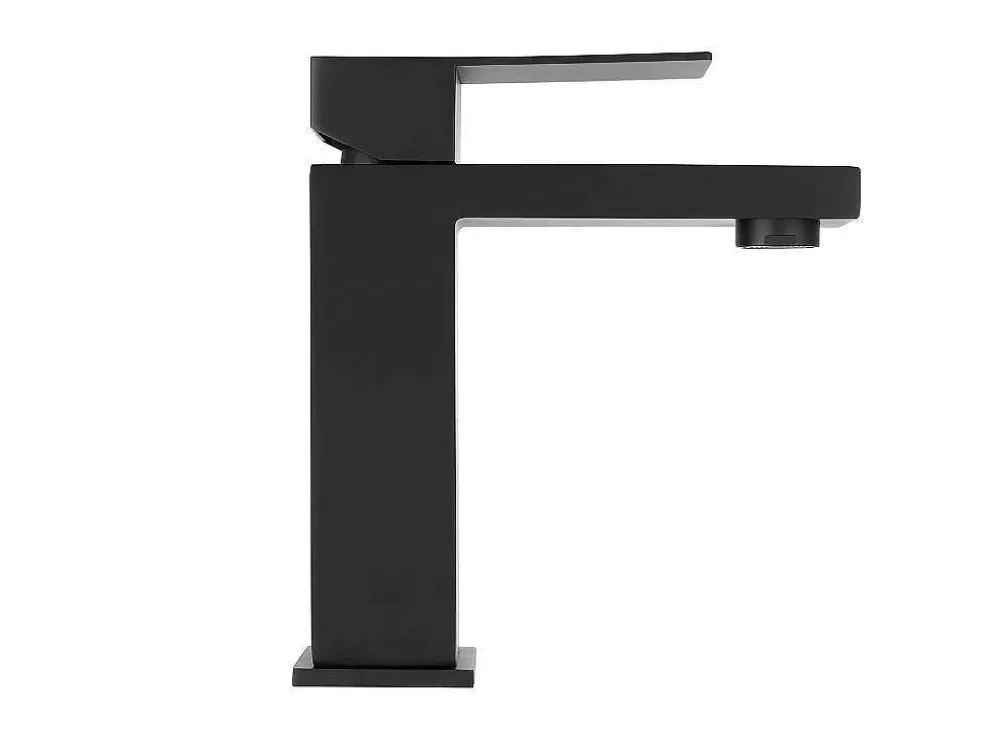 Shower & Design Torneira Misturadora Mecanica Quadrada Em Inox Escovado Preto Mate A17,3 Cm - Canilas* Torneira