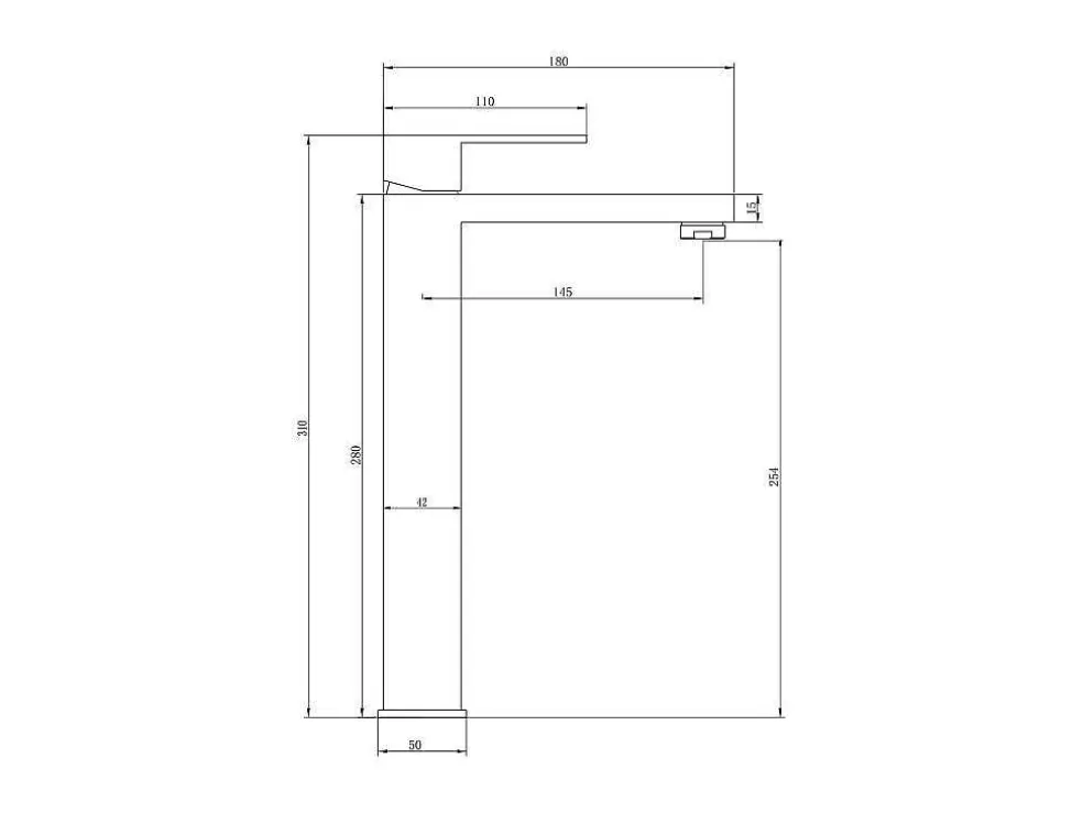 Shower & Design Torneira Misturadora Mecanica Quadrada Em Inox Escovado Preto Mate A31 Cm - Canilas* Torneira