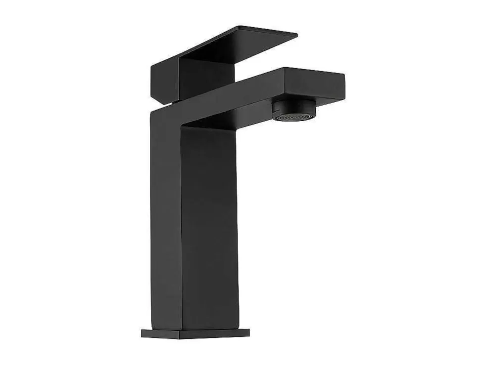 Shower & Design Torneira Misturadora Mecanica Quadrada Em Inox Escovado Preto Mate A17,3 Cm - Canilas* Torneira