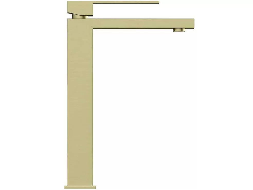 Shower & Design Torneira Misturadora Mecanica Quadrada Sobrelevada A29,5 Cm Dourado Acabamento Acetinado - Vipava* Torneira