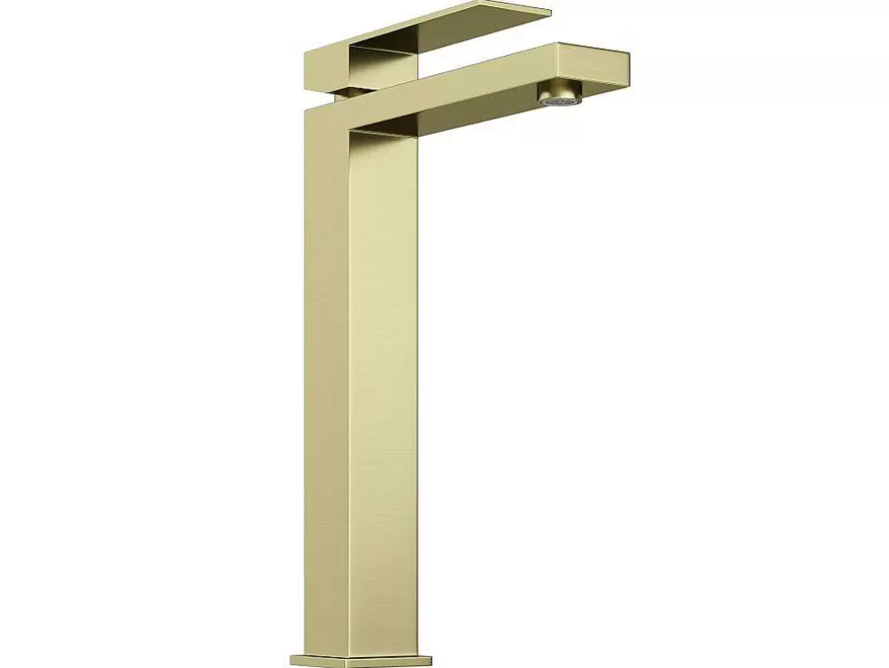 Shower & Design Torneira Misturadora Mecanica Quadrada Sobrelevada A29,5 Cm Dourado Acabamento Acetinado - Vipava* Torneira