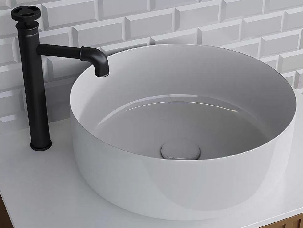 Shower & Design Torneira Misturadora Mecanica Sobrelevada A30,3 Cm Preto Mate - Kodva* Torneira