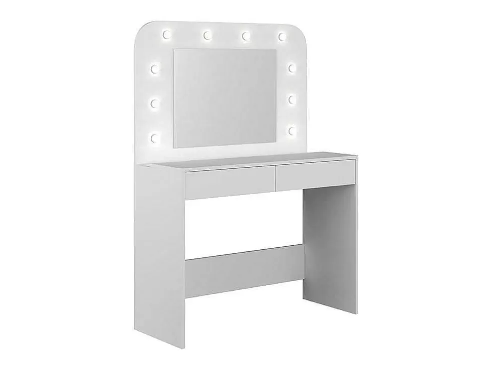 Vente-unique Toucador Com Espelho, Leds E Espacos De Arrumação Cor Branco - Josephine* Toucador