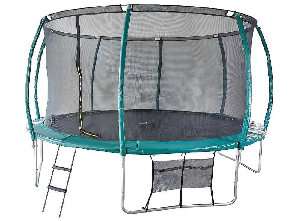 Vente-unique Trampolim Com Rede De Protecao Interior, Escada, Cobertura E Kit De Ancoragem De D. 427 Cm - Wallaby* Jogo De Exterior