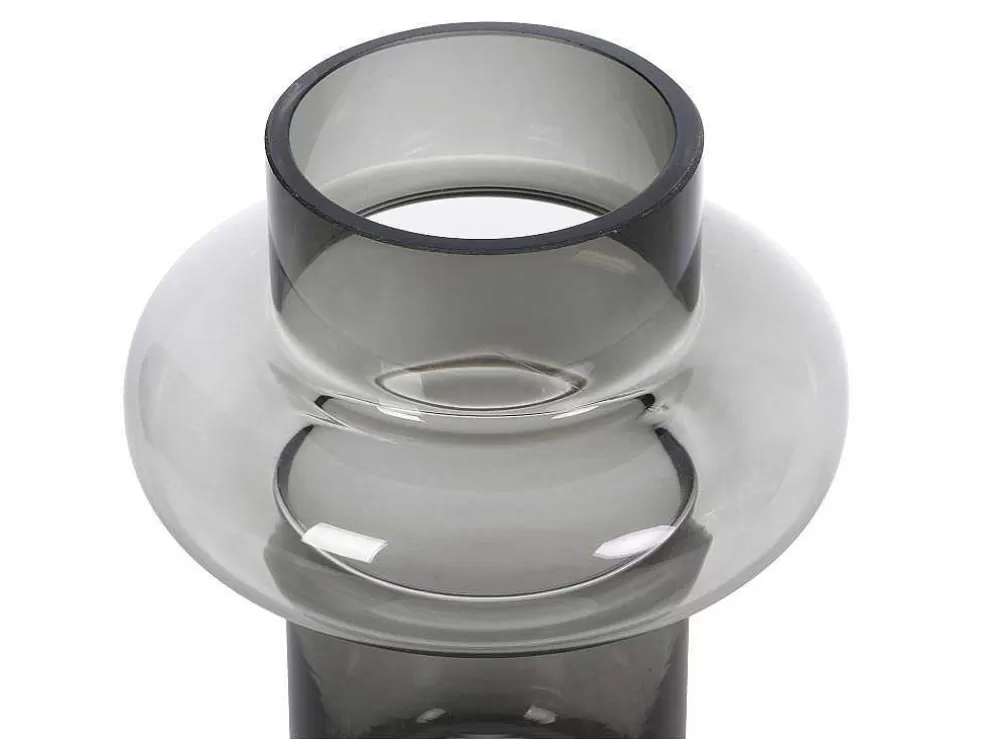 OZAIA Vaso Em Vidro De Cor D. 16,5 X A. 25 Cm Vidro Cinzento Fumado - Valoit* Promoções Decoração