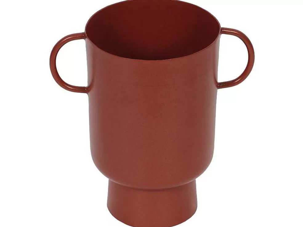 OZAIA Vaso Pequeno Em Metal Com Asas A.17 Cm Terracota - Bilian* Promoções Decoração