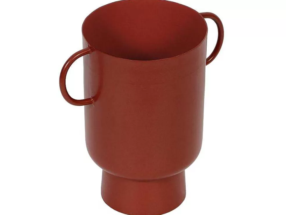 OZAIA Vaso Pequeno Em Metal Com Asas A.17 Cm Terracota - Bilian* Promoções Decoração