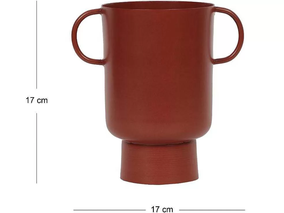 OZAIA Vaso Pequeno Em Metal Com Asas A.17 Cm Terracota - Bilian* Promoções Decoração