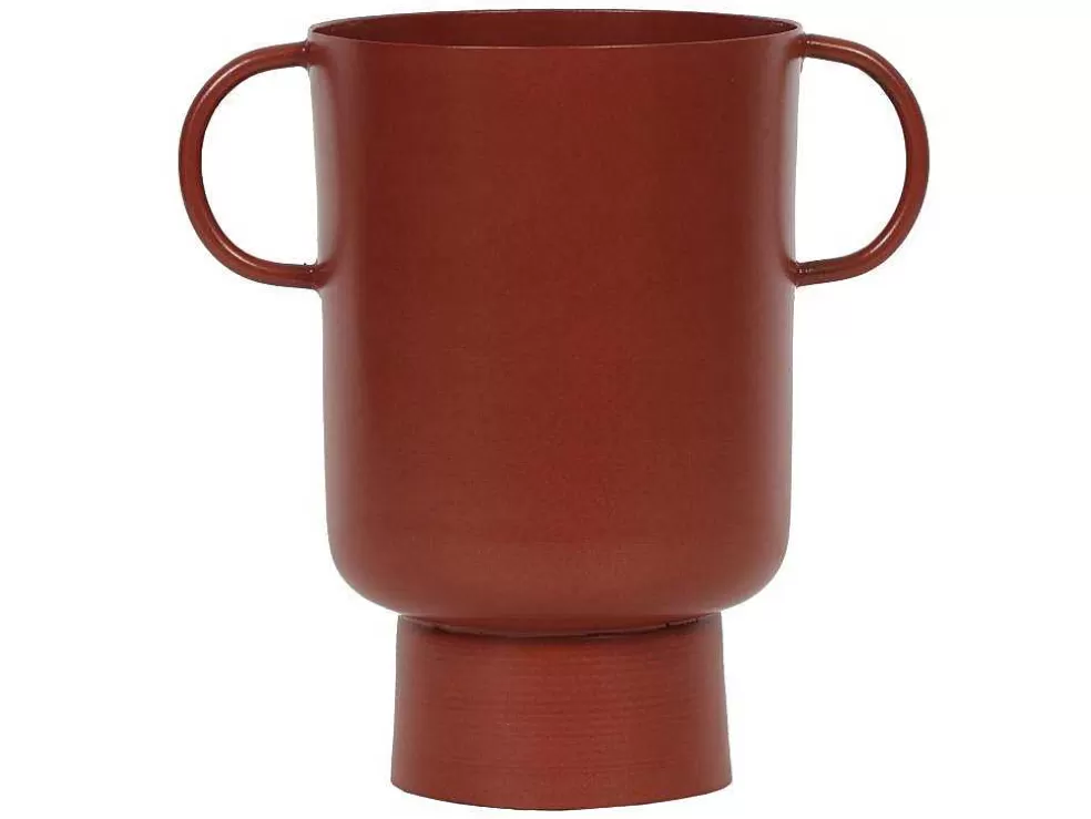 OZAIA Vaso Pequeno Em Metal Com Asas A.17 Cm Terracota - Bilian* Promoções Decoração