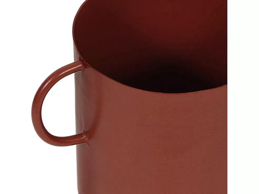 OZAIA Vaso Pequeno Em Metal Com Asas A.17 Cm Terracota - Bilian* Promoções Decoração