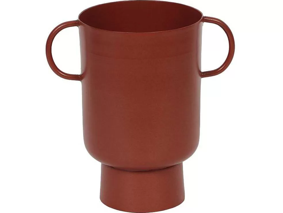 OZAIA Vaso Pequeno Em Metal Com Asas A.17 Cm Terracota - Bilian* Promoções Decoração