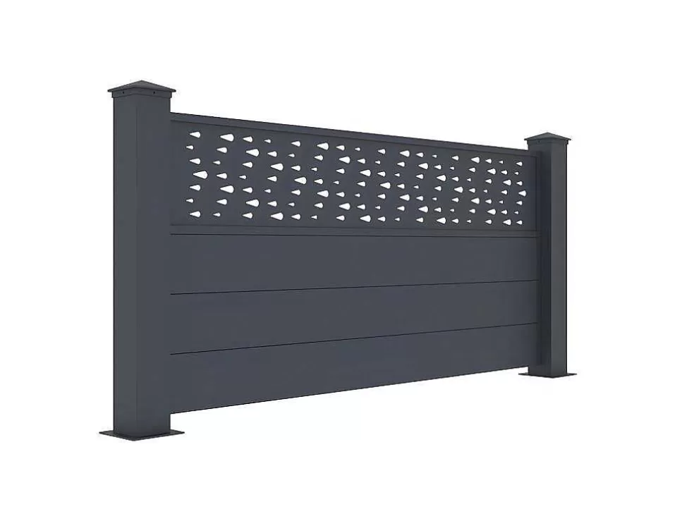 EXPERTLAND Vedacao Para Pousar De A.89 Cm Em Aluminio Com Motivos De C.189 Cm Cor Antracite - Bazio* Canico E Cerca