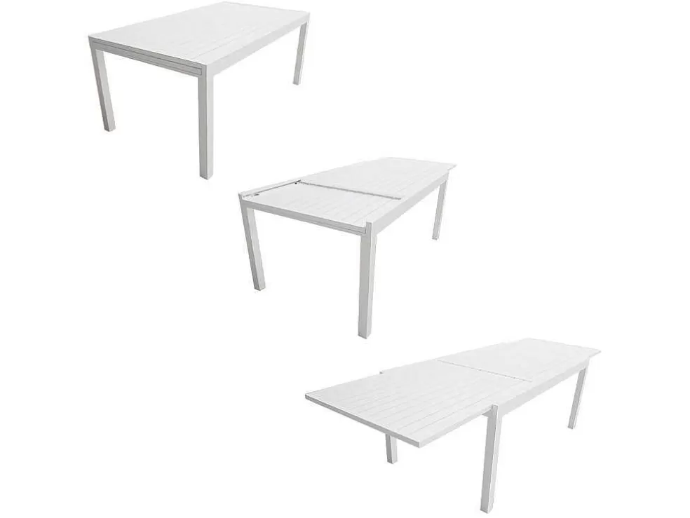 Happy Garden Venezia Conjunto De Moveis De Jardim De Aluminio Extensivel 180/300 - Branco* Conjunto Mesa E Cadeiras De Jardim