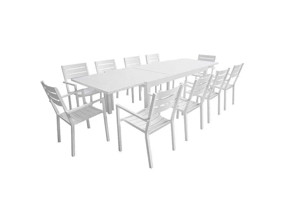 Happy Garden Venezia Conjunto De Moveis De Jardim De Aluminio Extensivel 180/300 - Branco* Conjunto Mesa E Cadeiras De Jardim