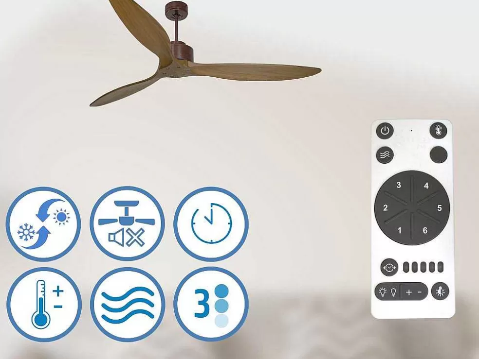 Purline Ventilador De Tecto O166 Cm Com Hipersilencio Wifi Reversivel* Ventilador