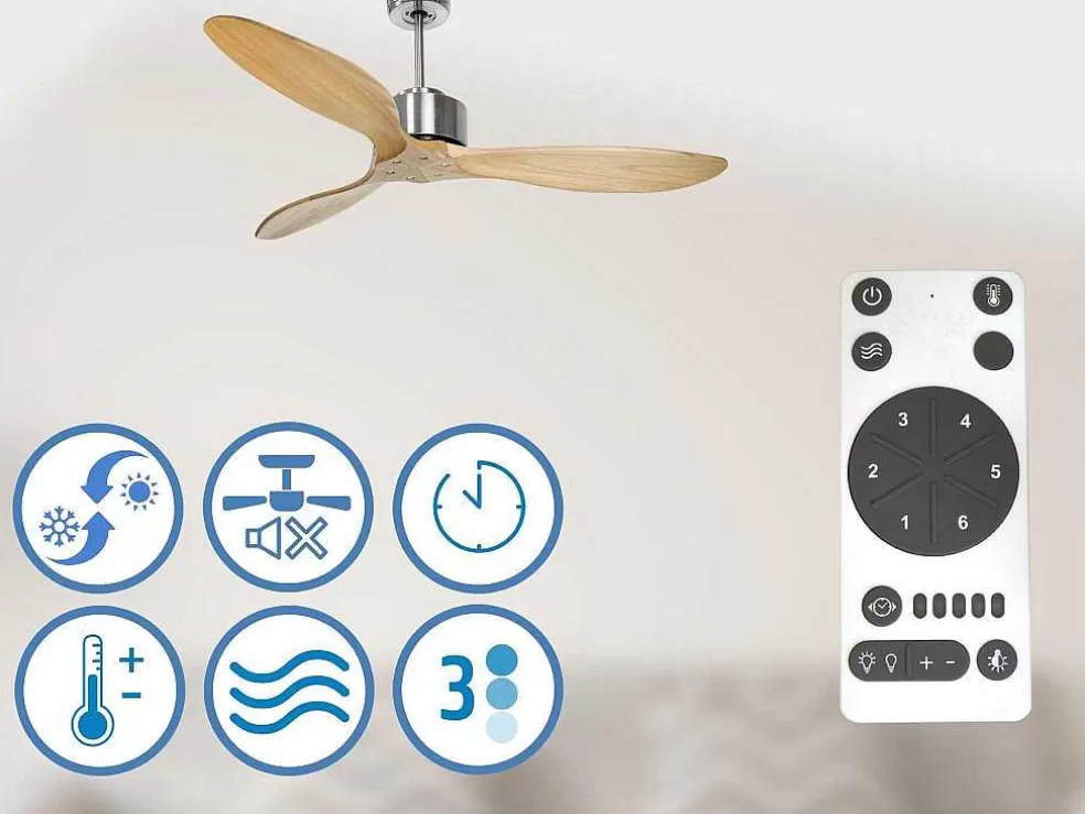 Purline Ventilador De Tecto O132 Cm Com Wifi Reversivel Hypersilence* Ventilador