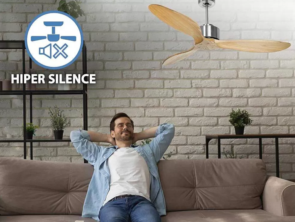 Purline Ventilador De Tecto O132 Cm Com Wifi Reversivel Hypersilence* Ventilador