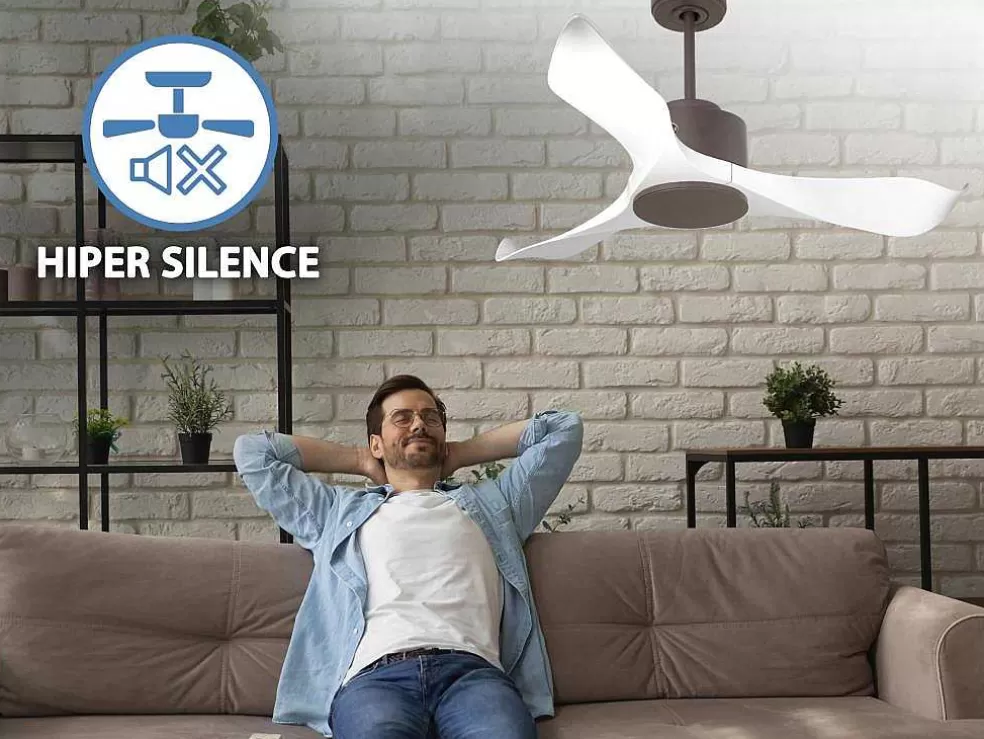 Purline Ventilador De Tecto Reversivel Termostato Regulavel Termostato Regulavel Wifi Motor Dc Tectos Inclinados 2/3 Laminas Memória Hypersilence* Ventilador