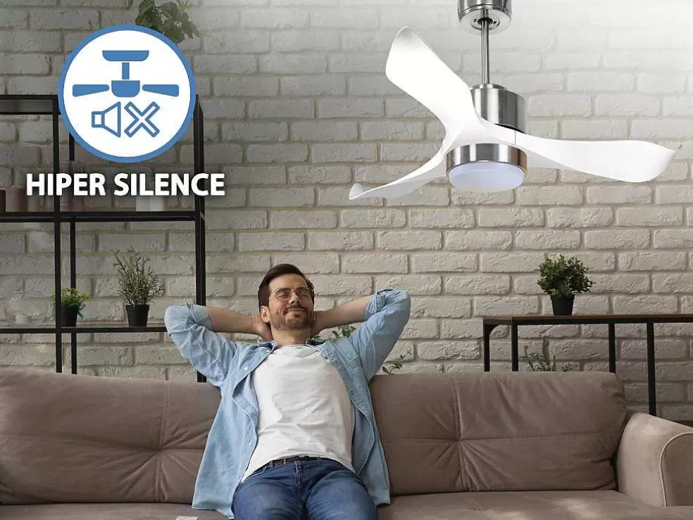 Purline Ventilador De Tecto Reversivel Termostato Regulavel Termostato Regulavel Wifi Motor Dc Tectos Inclinados 2/3 Laminas Memória Hypersilence* Ventilador