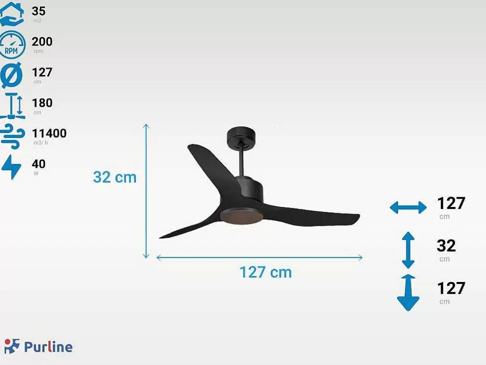 Purline Ventilador De Tecto Reversivel Termostato Regulavel Termostato Wifi Motor Dc Tectos Inclinados Controlo Remoto Adaptador De Luz De Tres Tons 2/3 Laminas Memória Hipersilenciosa* Ventilador