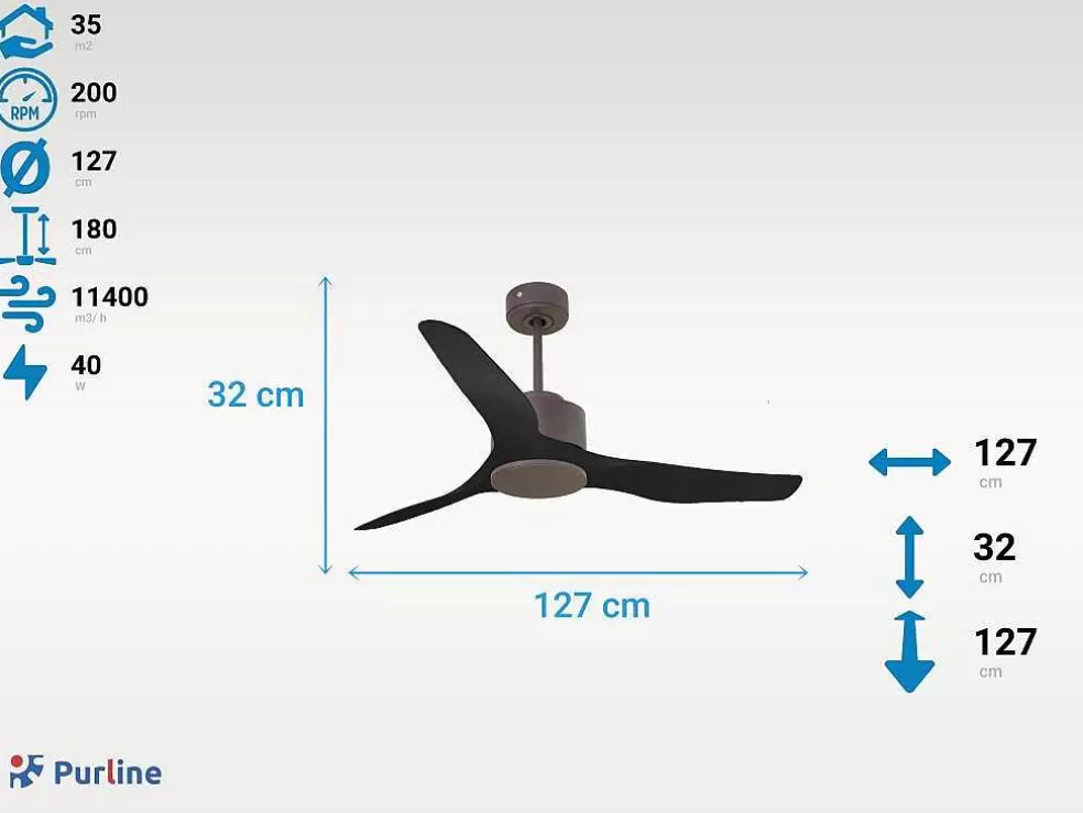 Purline Ventilador De Tecto Reversivel Termostato Regulavel Termostato Wifi Motor Dc Tectos Inclinados Controlo Remoto Adaptador De Luz De Tres Tons 2/3 Laminas Memória Hipersilenciosa* Ventilador