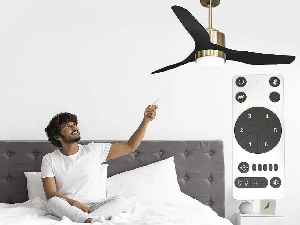 Purline Ventilador De Tecto Reversivel Termostato Regulavel Termostato Wifi Motor Dc Tectos Inclinados Controlo Remoto Adaptador De Luz De Tres Tons 2/3 Laminas Memória Hipersilenciosa* Ventilador