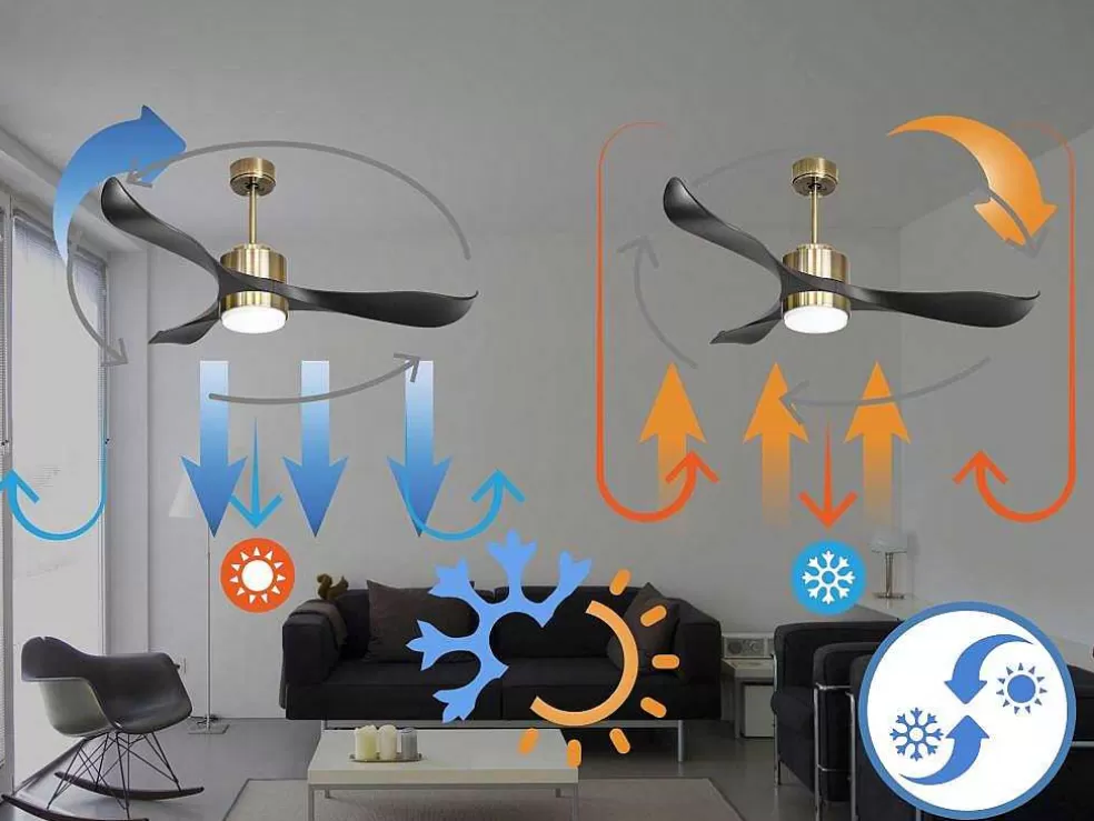 Purline Ventilador De Tecto Reversivel Termostato Regulavel Termostato Wifi Motor Dc Tectos Inclinados Controlo Remoto Adaptador De Luz De Tres Tons 2/3 Laminas Memória Hipersilenciosa* Ventilador