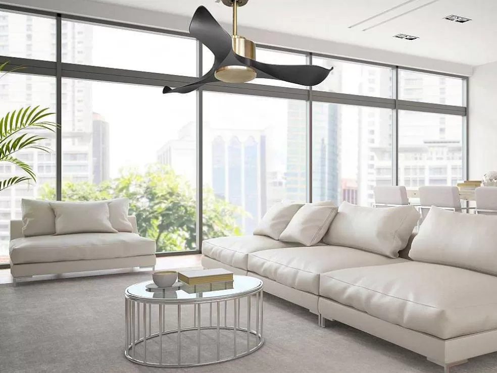 Purline Ventilador De Tecto Reversivel Termostato Regulavel Termostato Wifi Motor Dc Tectos Inclinados Controlo Remoto Adaptador De Luz De Tres Tons 2/3 Laminas Memória Hipersilenciosa* Ventilador